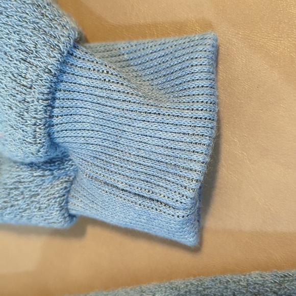 Bon Worth Sweater Lighthouses Women Medium Blue Button Winter Scene - Picture 7 of 11